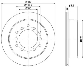 HELLA PAGID 8dd355122711 -  Диск тормозной вентилируемый